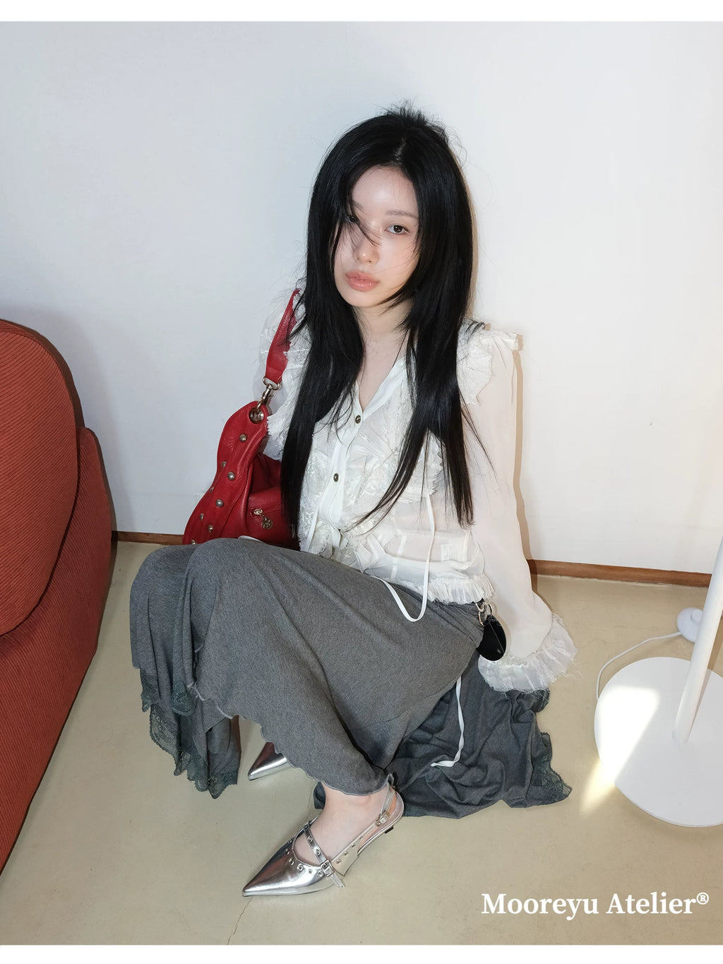 Mooreyu Pointed Belt Buckle Temperament Versatile High Heels