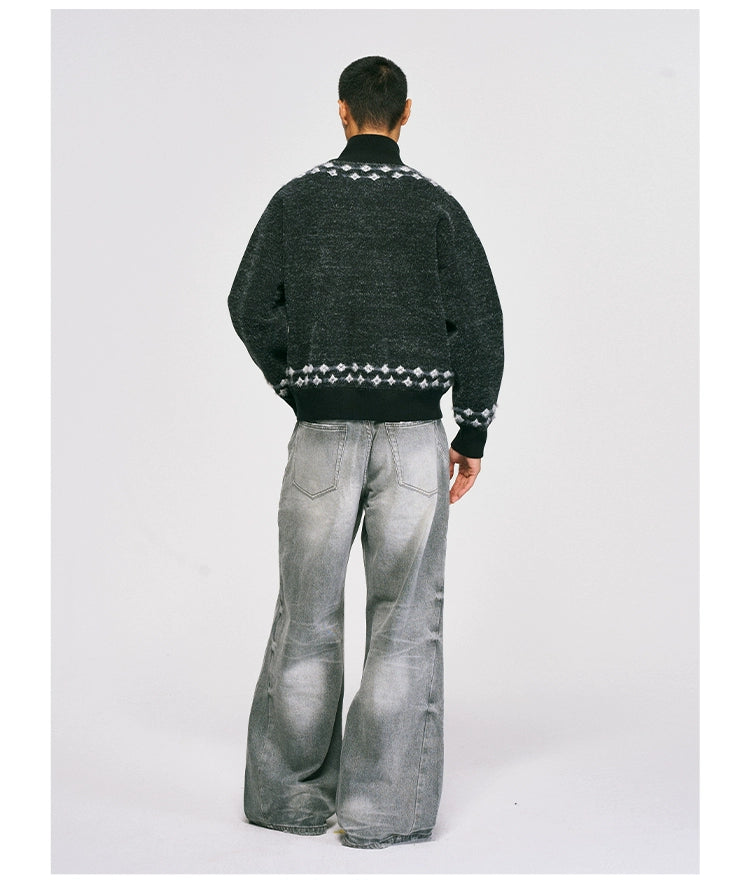 CATSSTAC Stand-up Neck Sweater Cardigan