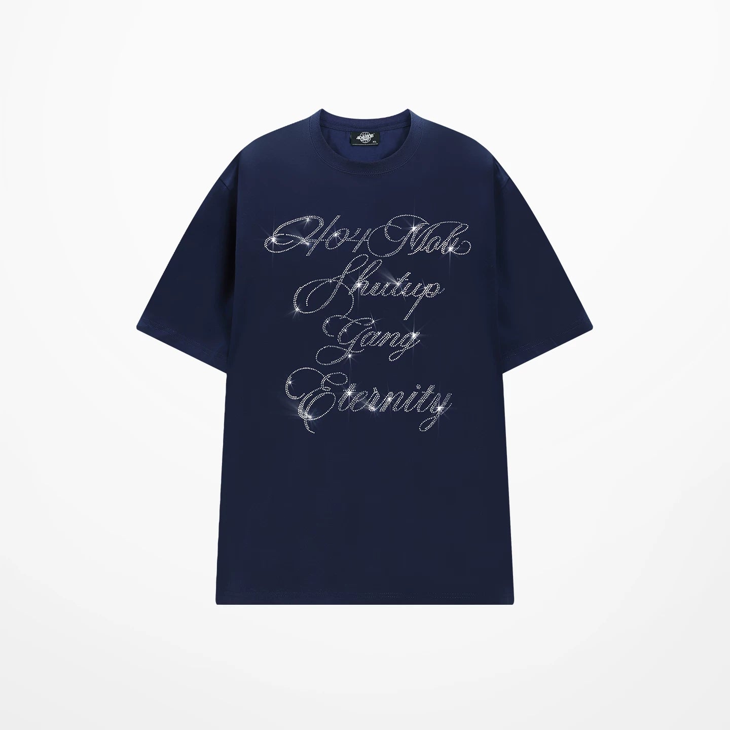 404MOB Alphabet Hot Diamond Loose Casual Tee