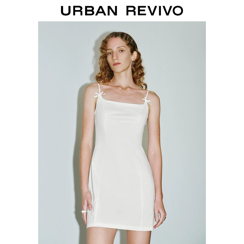 URBAN REVIVO Bow-embellished Suspender Dress