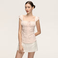 Anna Aneae Temperament Gentle Waist Thin Short Sleeve Shirt