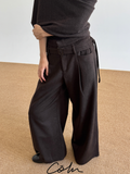 COLN Casual High-waisted Wide-leg Pants