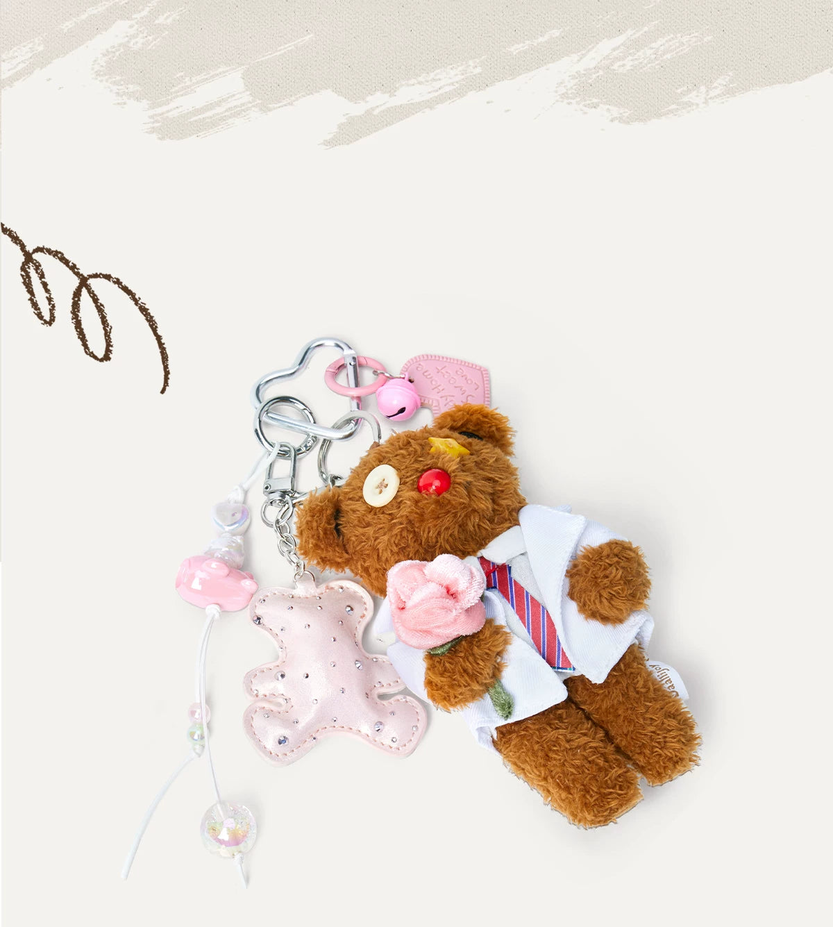 SmoSmos Suit Bear Plush Doll Bag Pendant