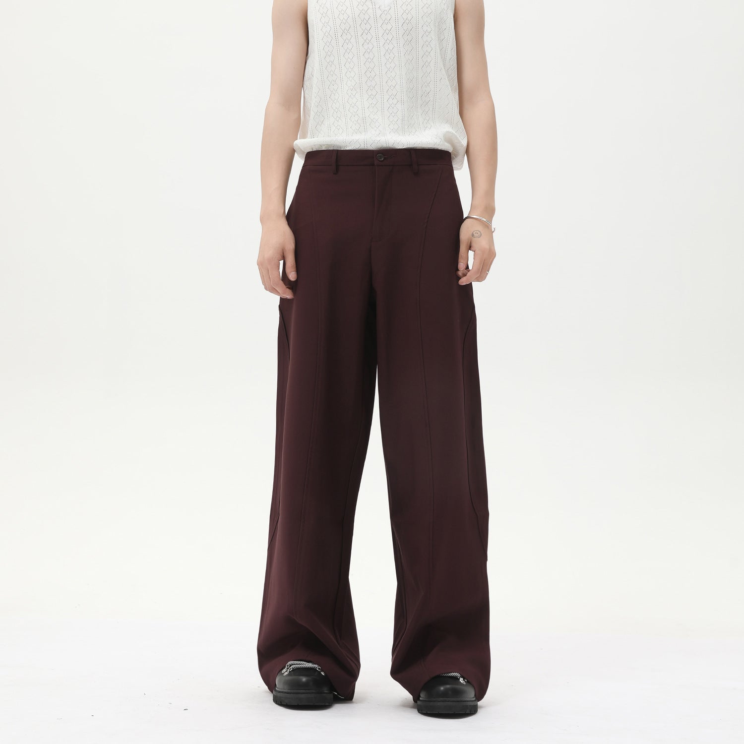 MTLCLOTHES Silhouette Loose and Thin Mopping Suit Pants