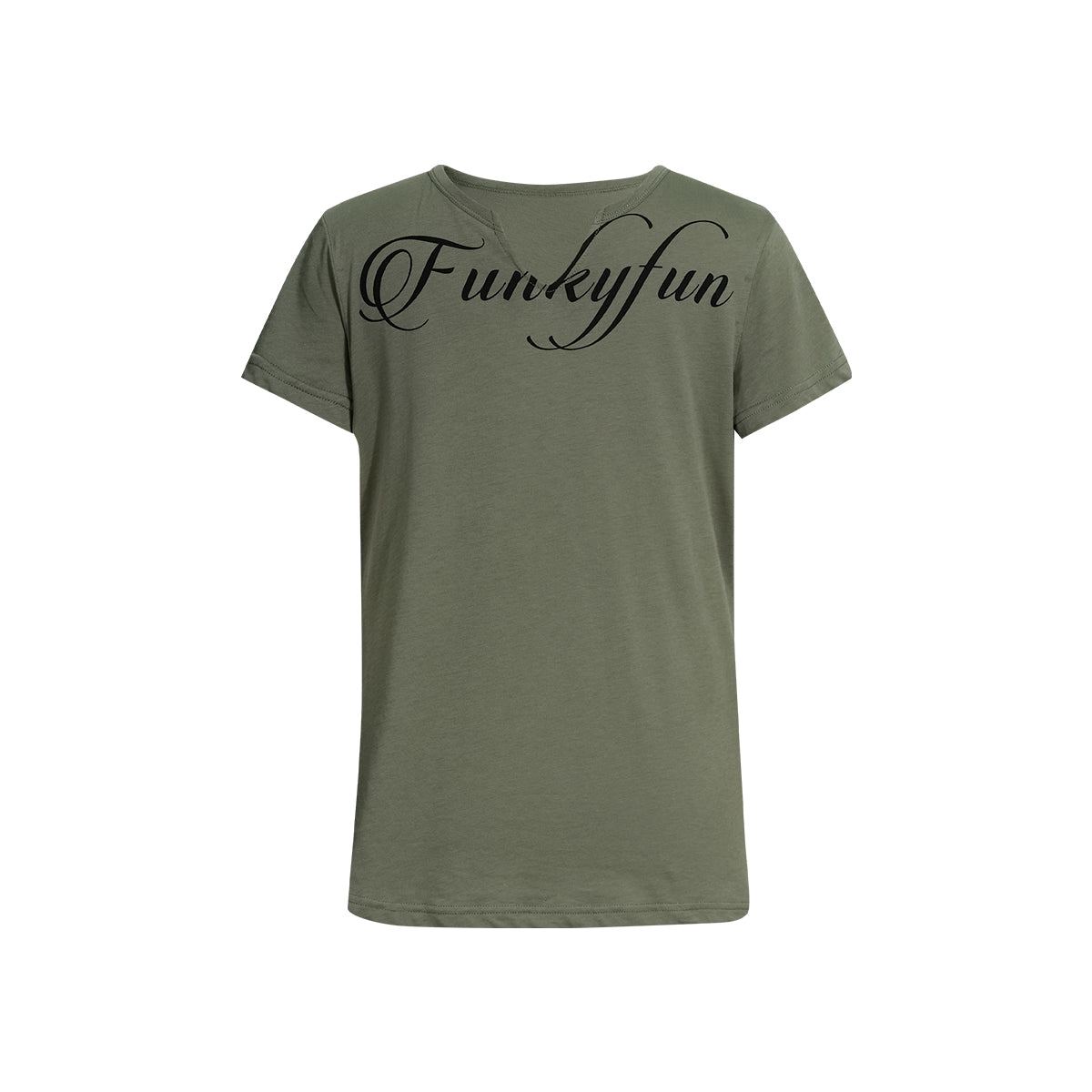 FUNKYFUN V-neck Front Shoulder Soft Tee
