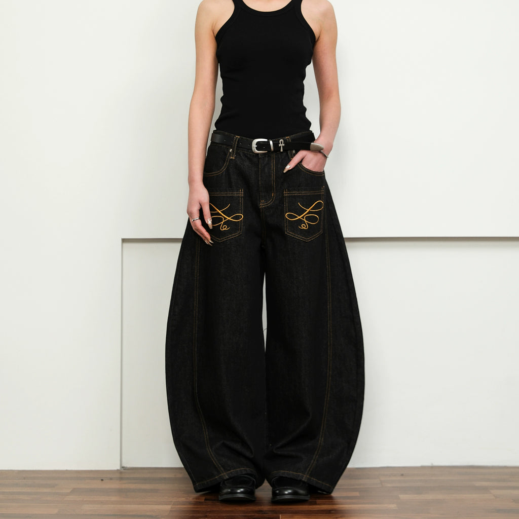 FLYOFF nìche premium sense reverse pocket scimitar JAPANESE RAW DENIM jeans