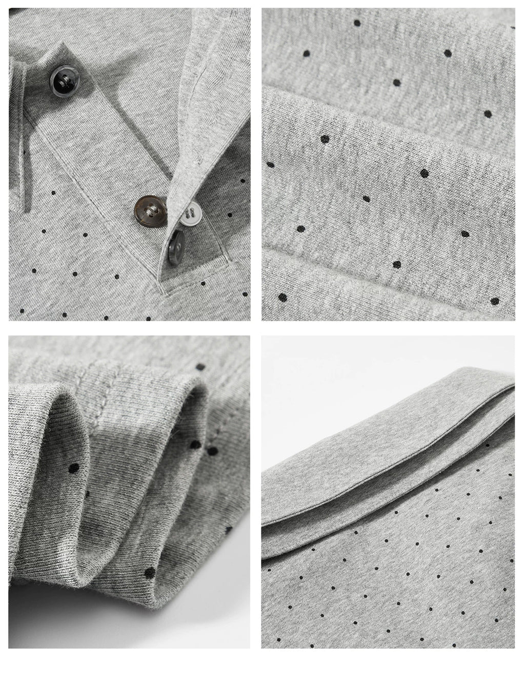 Sameuoo Double Polo Neck Polo Dot Long Sleeve