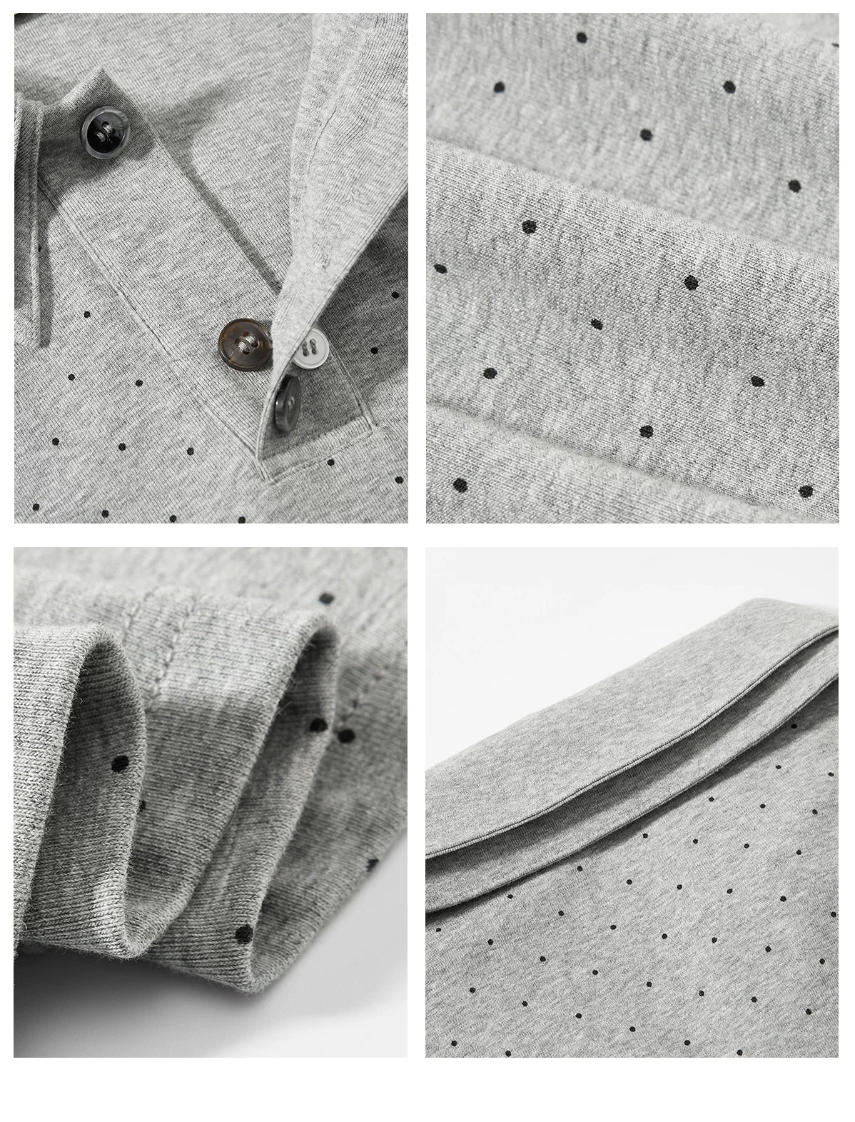 Sameuoo Double Polo Neck Polo Dot Long Sleeve