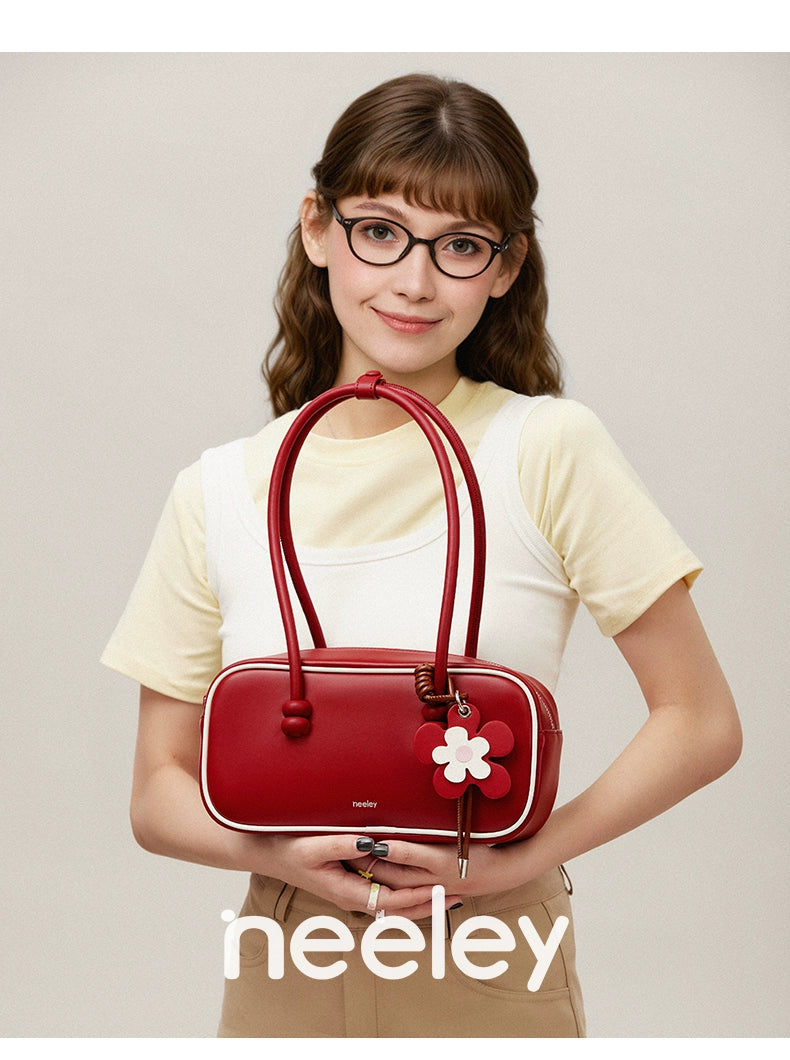 Neeley Contrast Versatile Leather Shoulder Underarm Bag