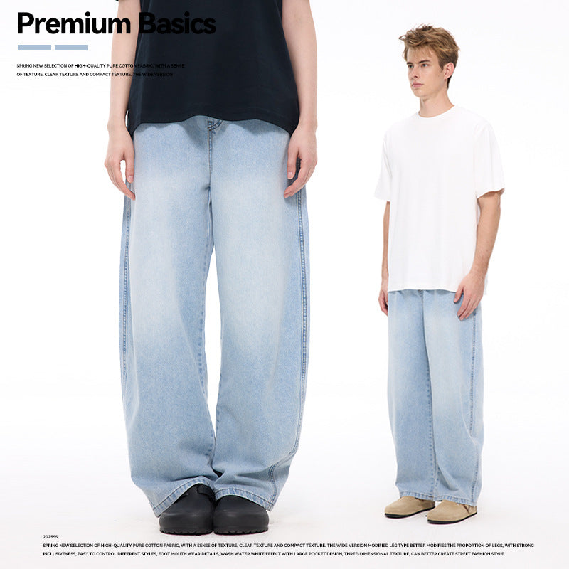 UNF Washed Straight Casual Wide Leg Scimitar Jeans