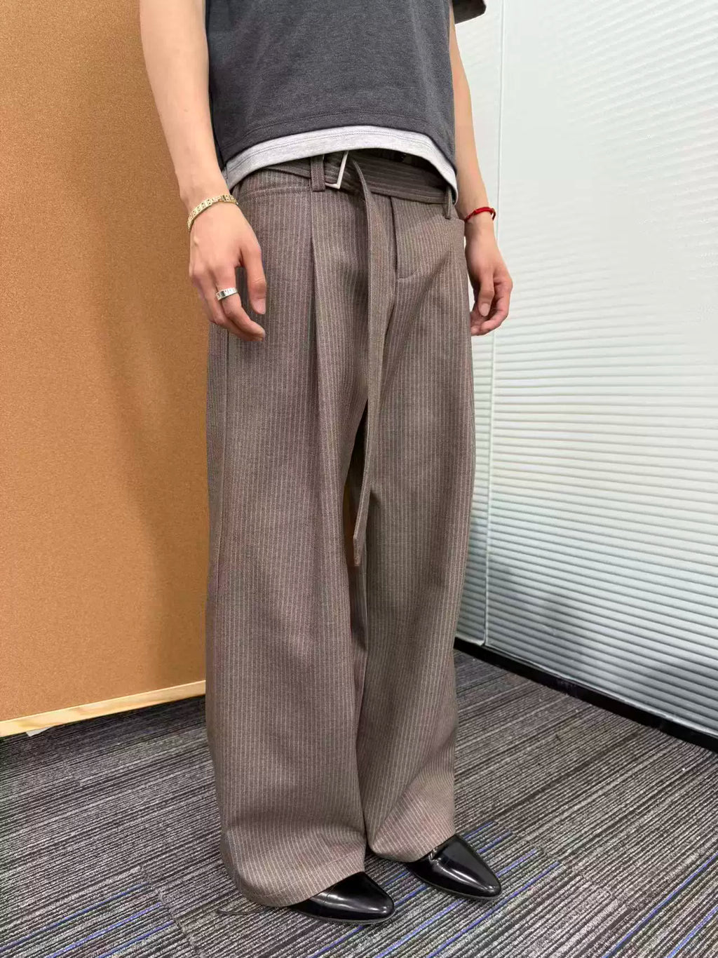 MANUSCRIPT Striped Streamer Casual Trousers