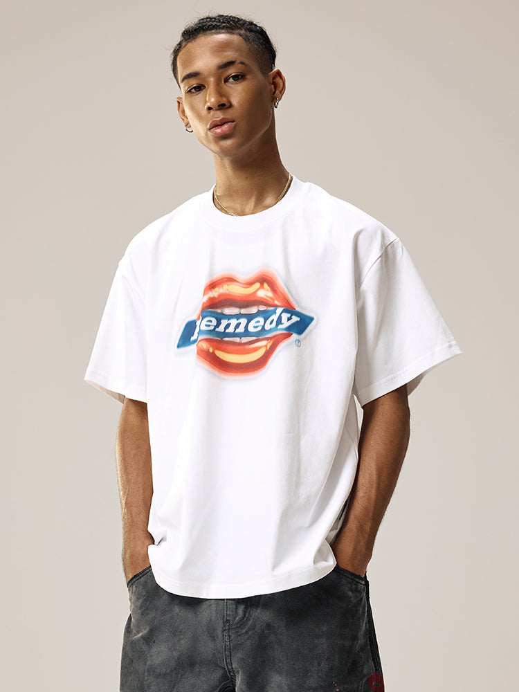 Remedy D-kiss Inkjet Lips Guochao Tee
