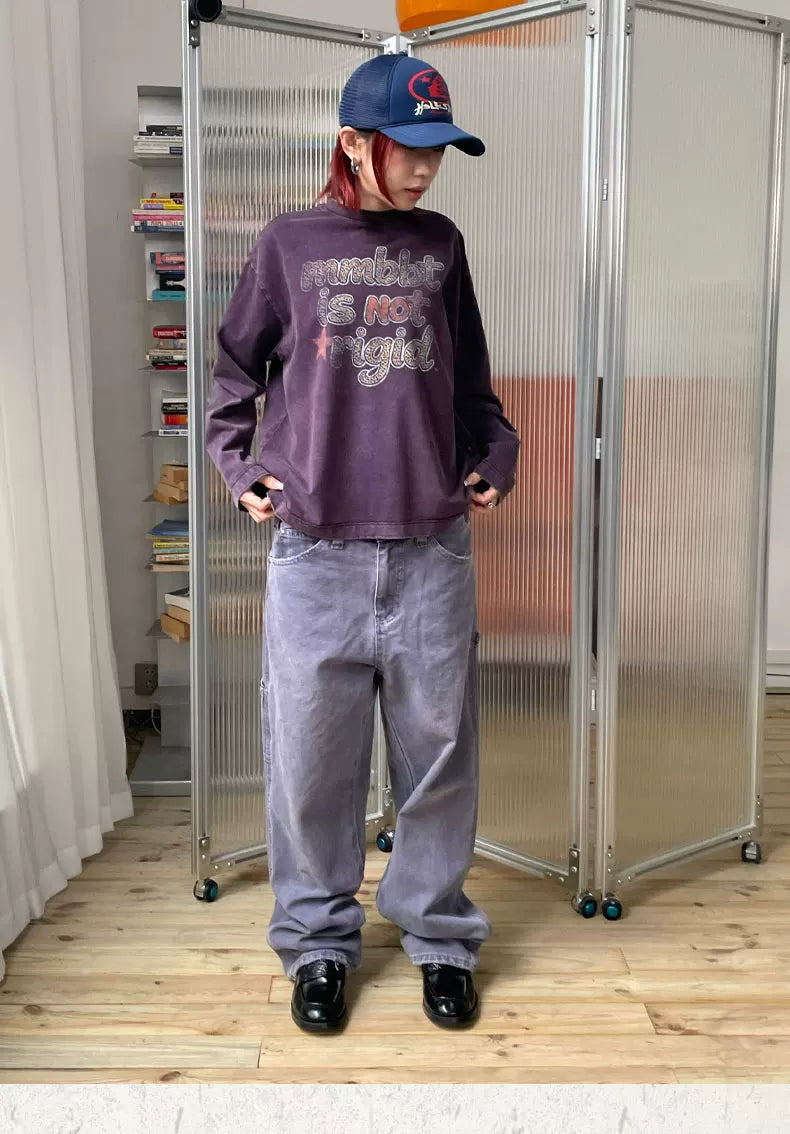 MMBBT Alphabet Loose Versatile Casual Long Sleeve