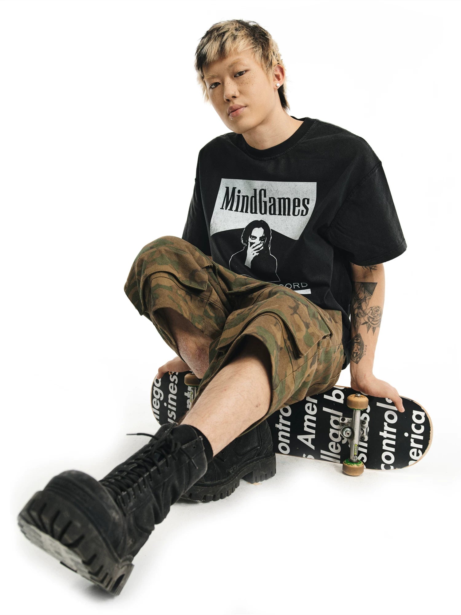 NOVACAM Spoof Fun Print Casual Versatile Tee