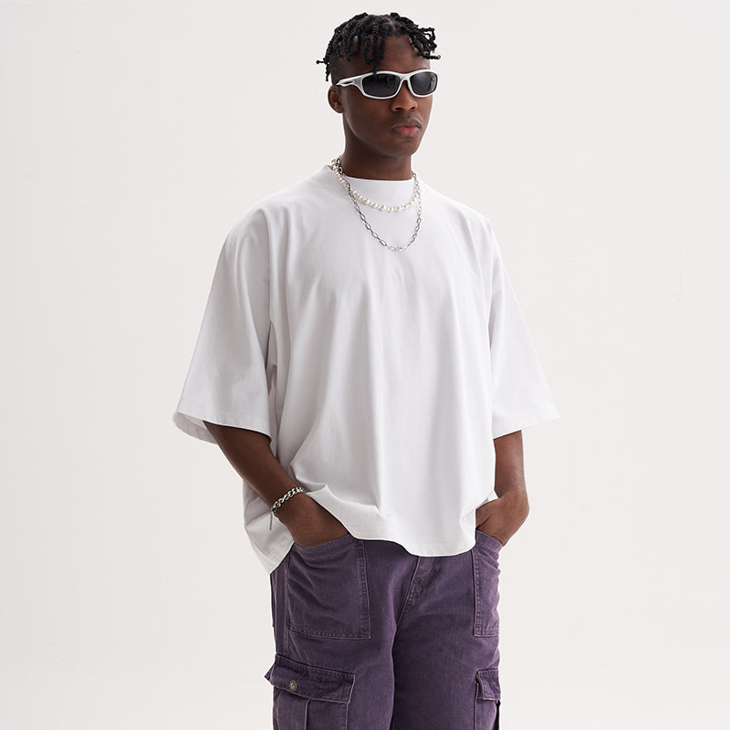 Five mens heavy loose BOXY NO SEAM cotton Tee