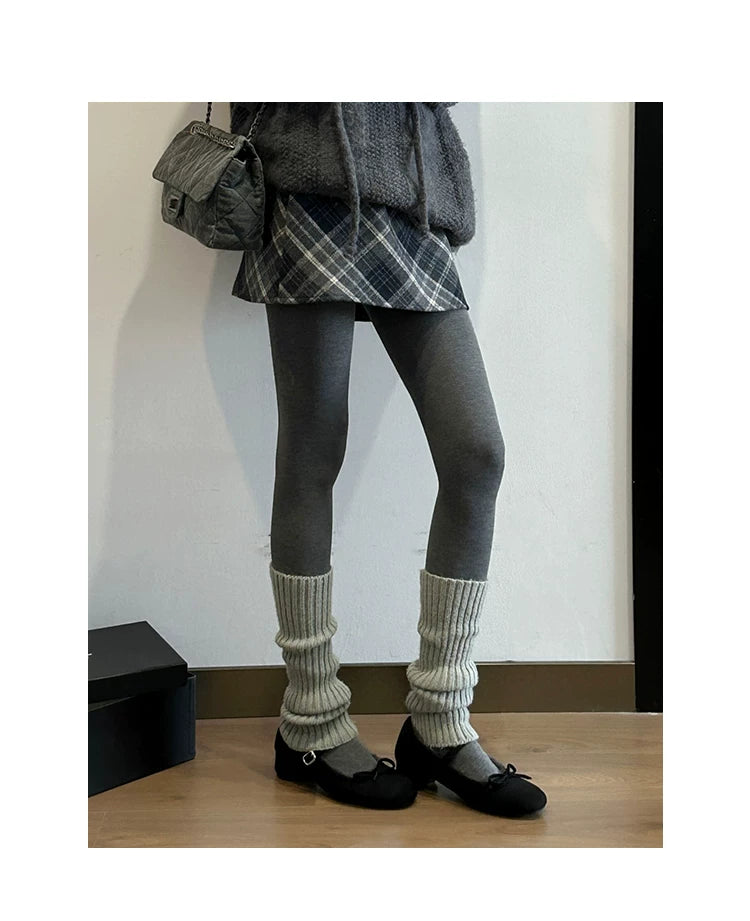 CHRNDXEE Retro Round Head Bow Warm Thick Heel Shoes