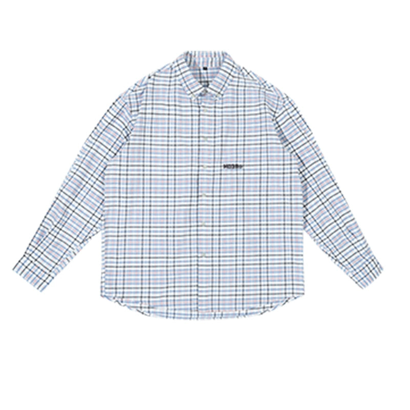 Madeinerror Casual Neutral Simple Plaid Shirt Shorts Set