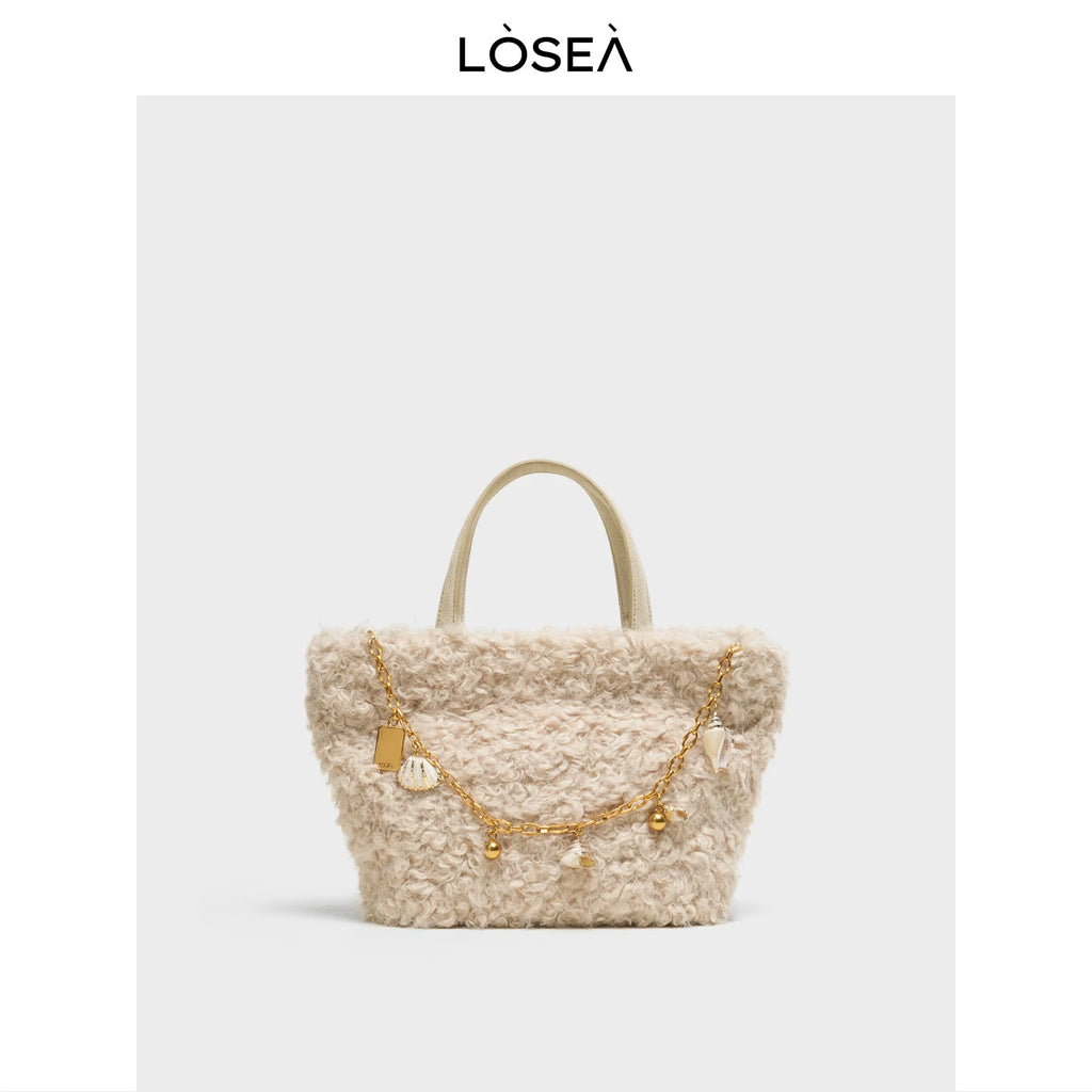 LOSEA Shell Chain Casual Plush Bag