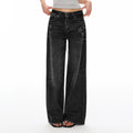 Ariseism Vintage Star Embroidery Straight Wide Leg Jeans