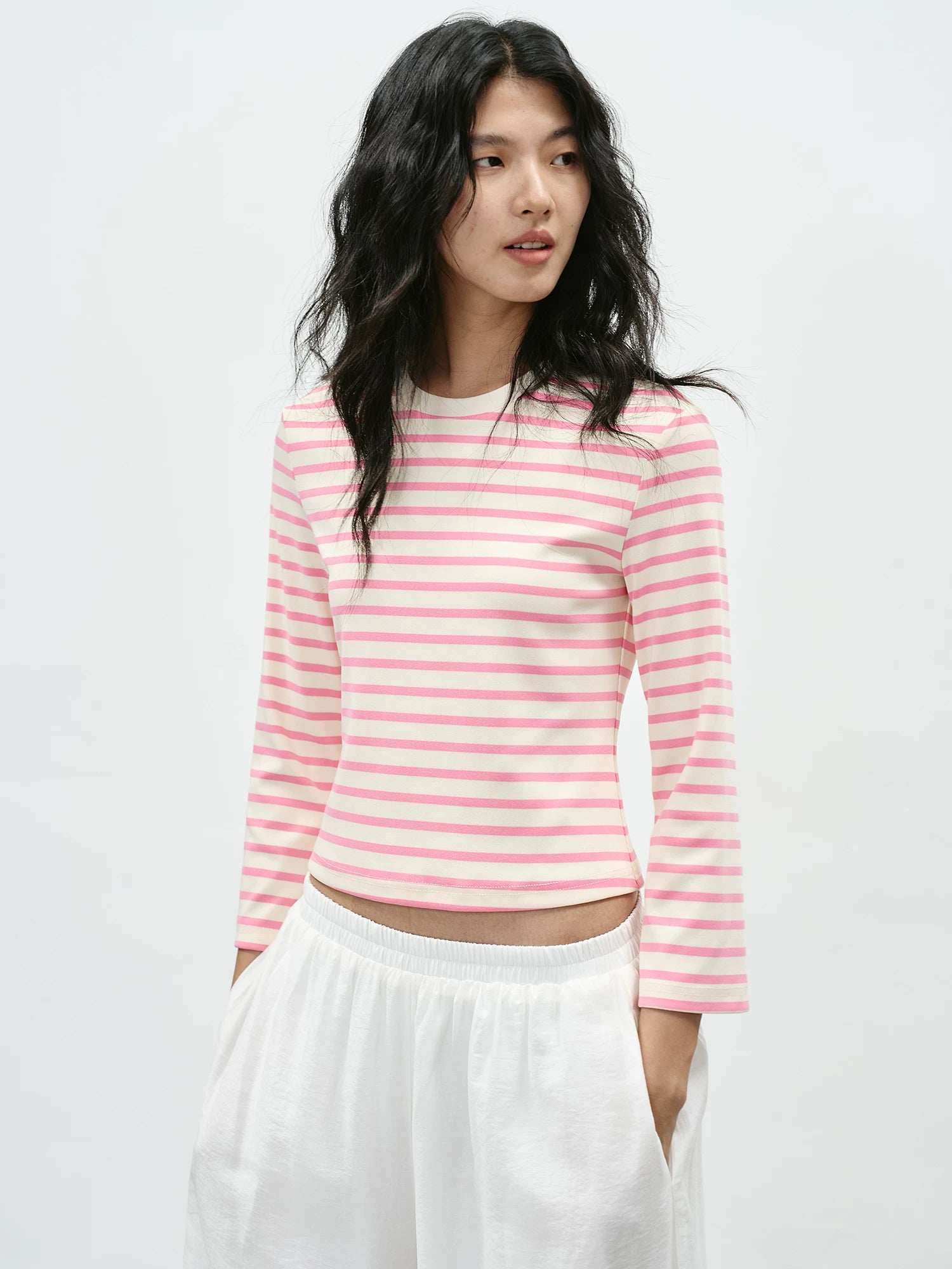EIGHTHMONTH Striped Short Casual Long Sleeve