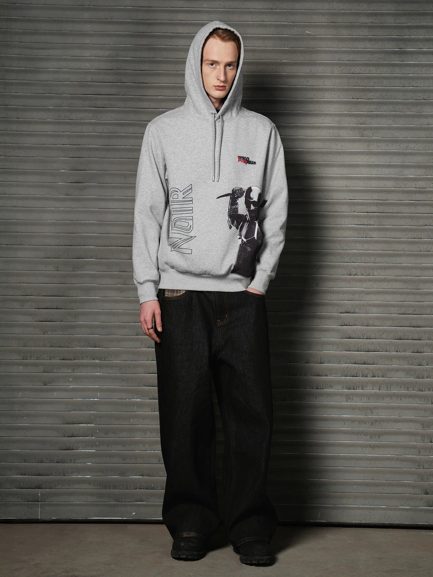 WHOOSIS Logo Print Loose Sweater