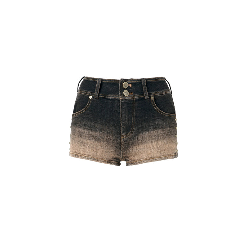 ABMY Washed Gradual Change Denim Shorts