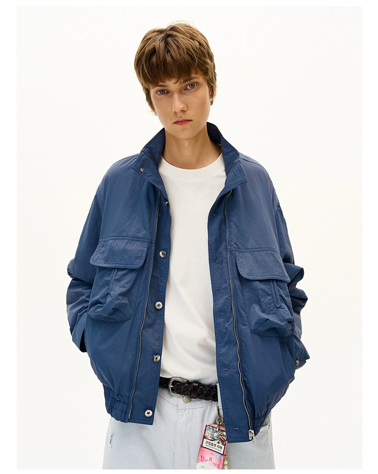 MADWITCH Loose Casual Ruffian Handsome Stand-up Collar Jacket