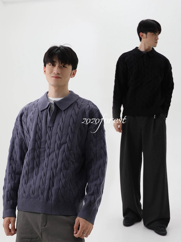 ZOZOFOREST Casual Fake Two-piece Knitted Sweater
