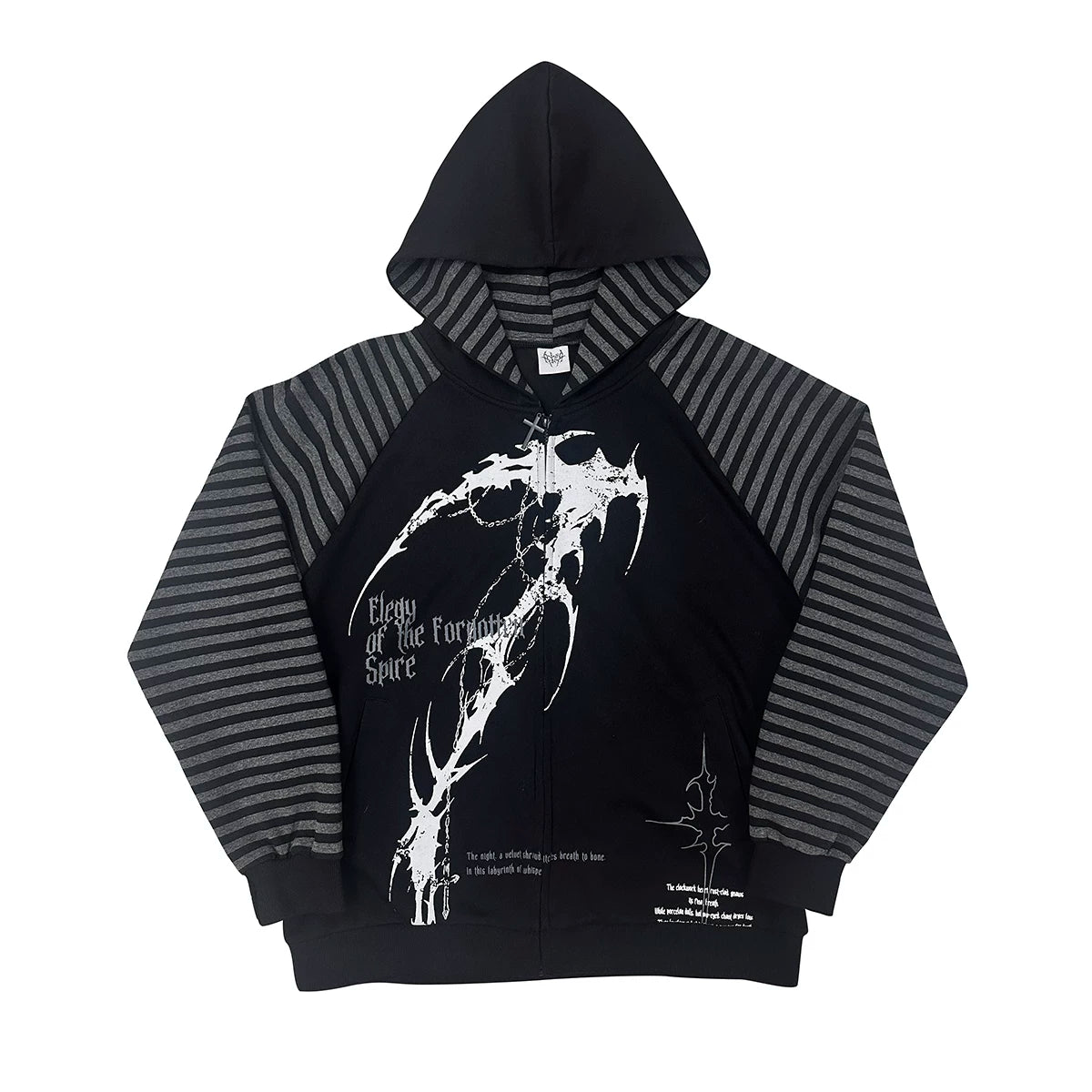 Wetbody Tattoo Print Loose Extra Thin Hooded Sweater