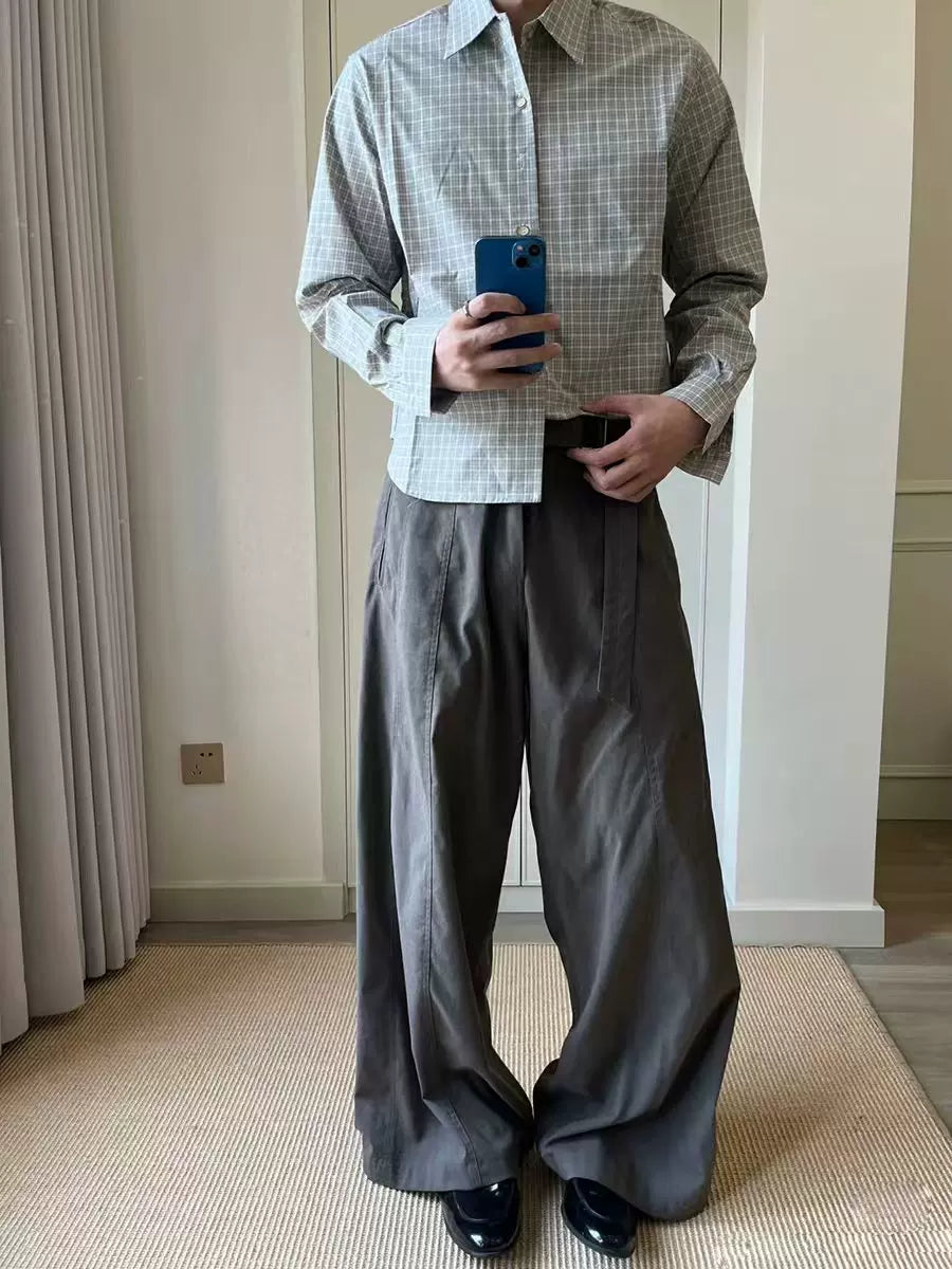 TWOMOONS Versatile Casual Checked Shirt