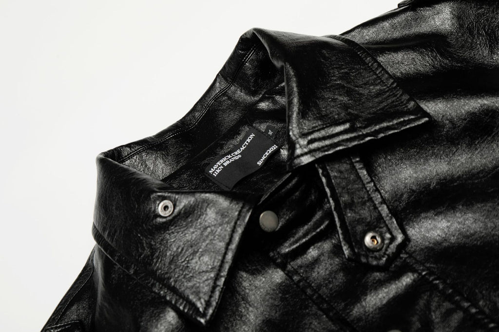 11KN Vintage Lapel Loose Motorcycle Suit Leather Jacket