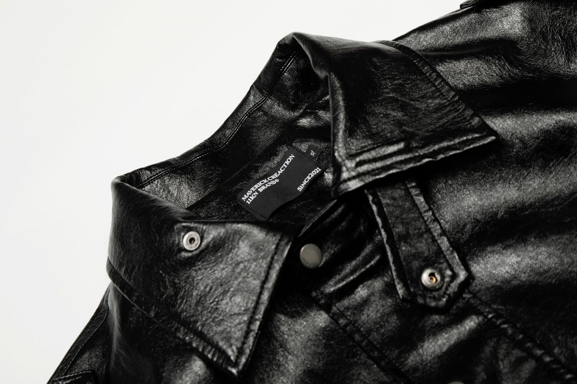 11KN Vintage Lapel Loose Motorcycle Suit Leather Jacket