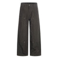11KN Retro Straight Rivet Spliced Pleated Casual Pants