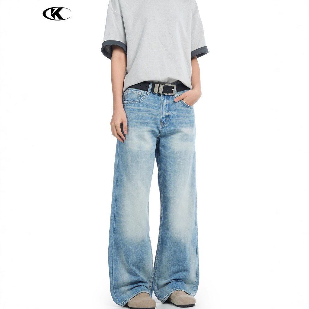 11KN Loose Wide Leg Casual Straight Jeans