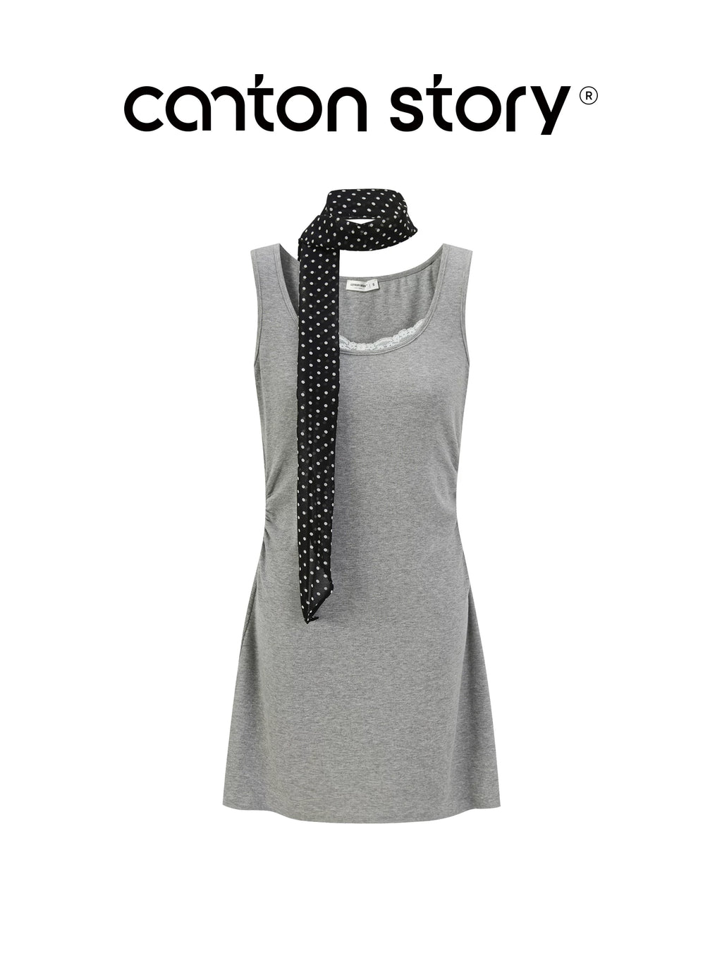 Cantonstory Sleeveless Waist Suspender Dress