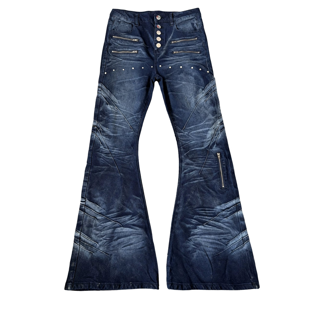 PAIKI Zipper Personality Niche Versatile Jeans