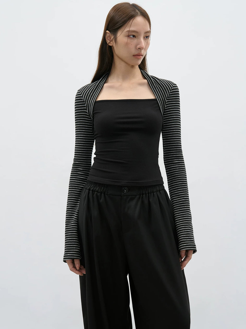 EIGHTHMONTH Versatile Striped Vest Long Sleeve