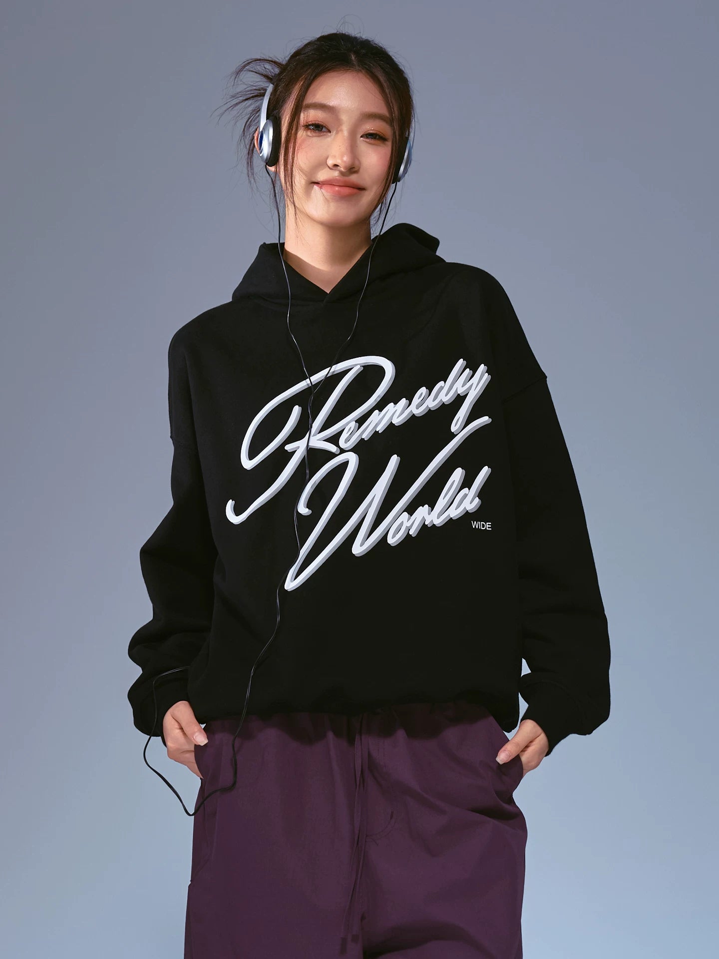 Remedy Vintage Alphabet Handwritten Print Hooded Sweater