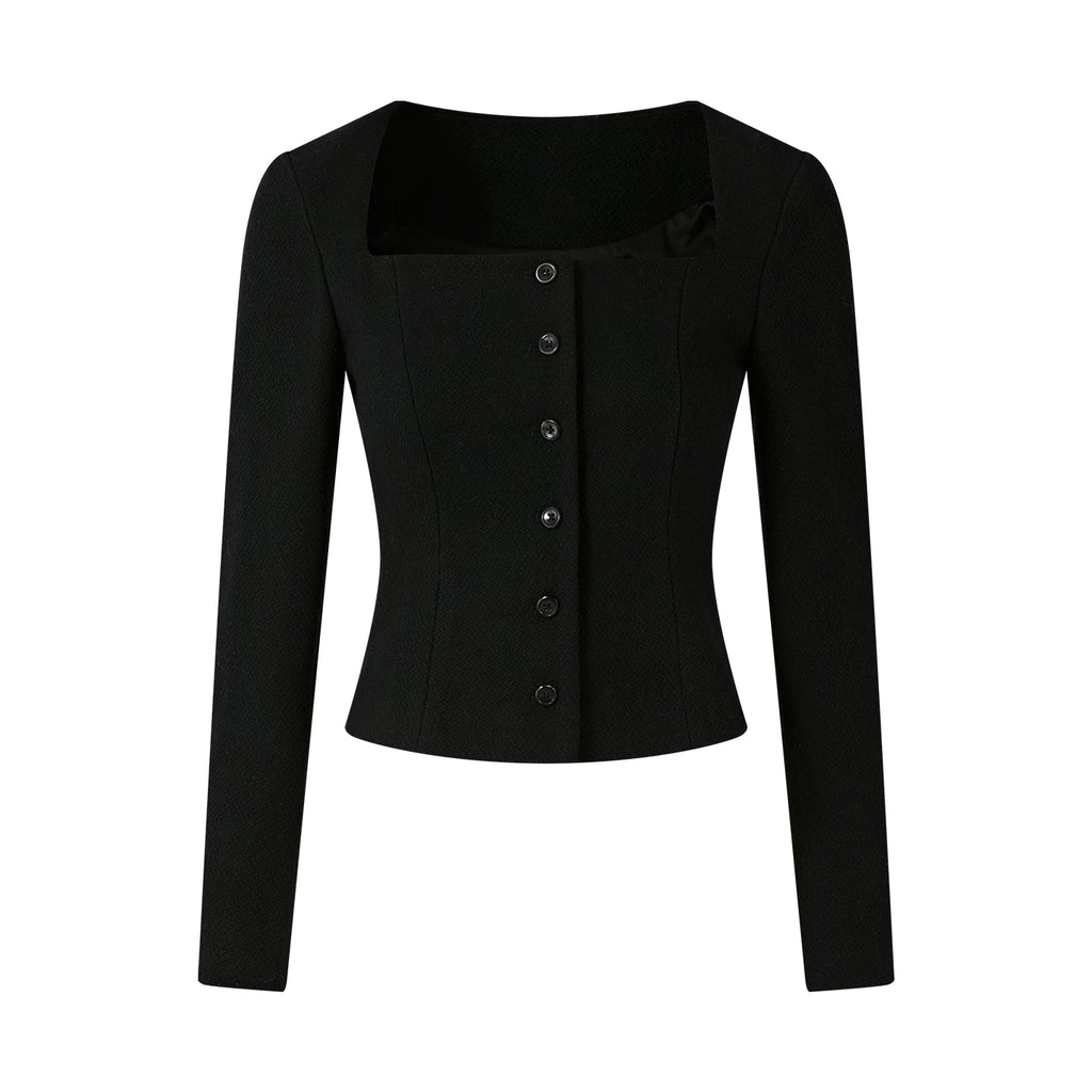 FINDYAWINGS Temperament Square Collar Small Fragrant Skirt Set
