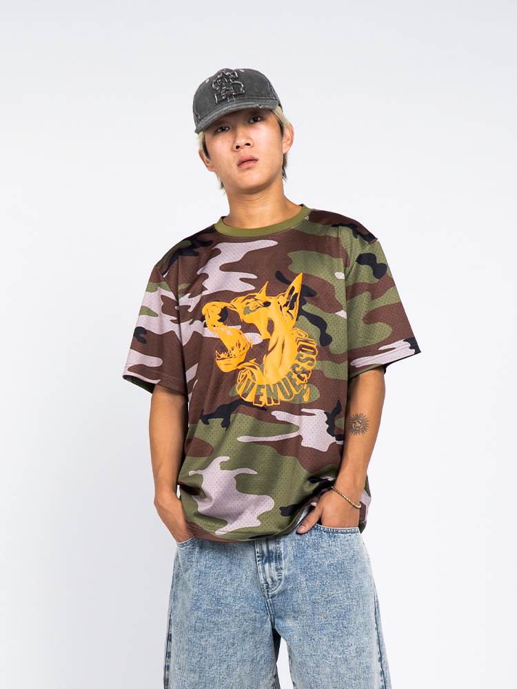 AVENUESON Camouflage Full Print Skateboard Tee