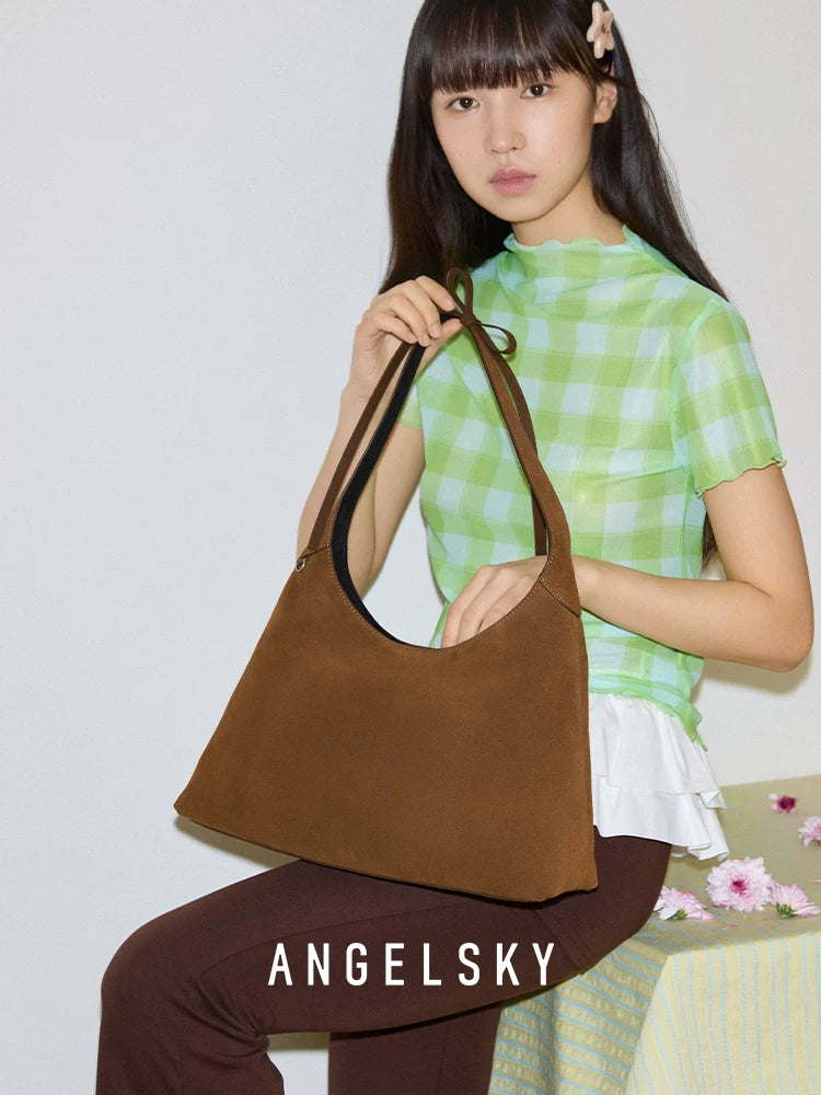 ANGELSKY Simple Bow Design Feeling Armpit Bag