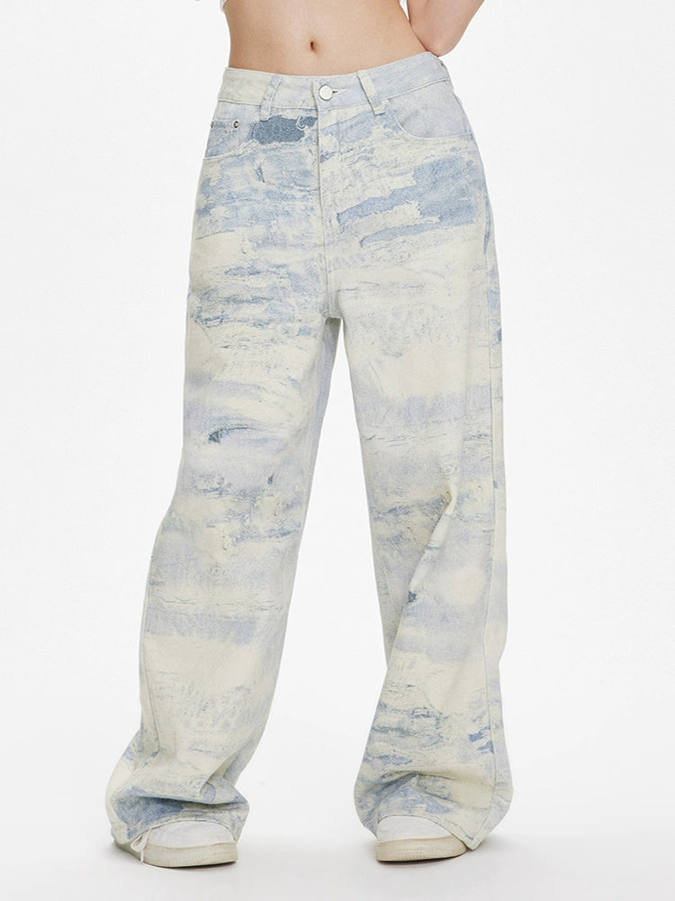 ZAVK Tie-dye Wide-leg Jeans