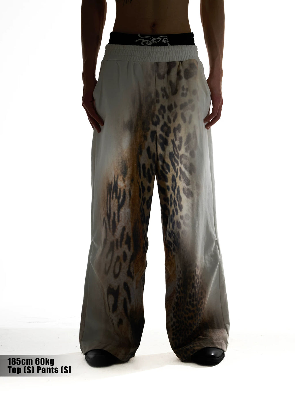 NIGHTLAB Leopard Print Wide-leg Sweatpants
