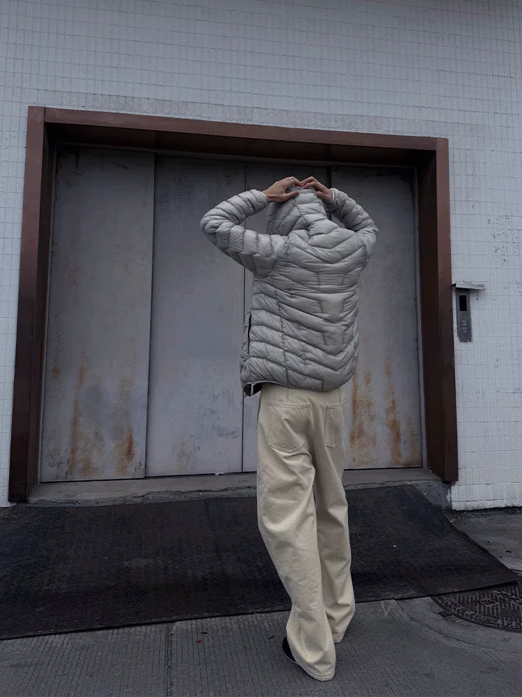 ZOZOFOREST Fleece Stiff Washed Casual Pants