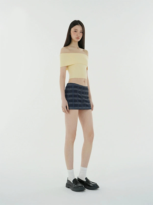 Jim Kennet Low-rise Plaid Anti-light Skirt