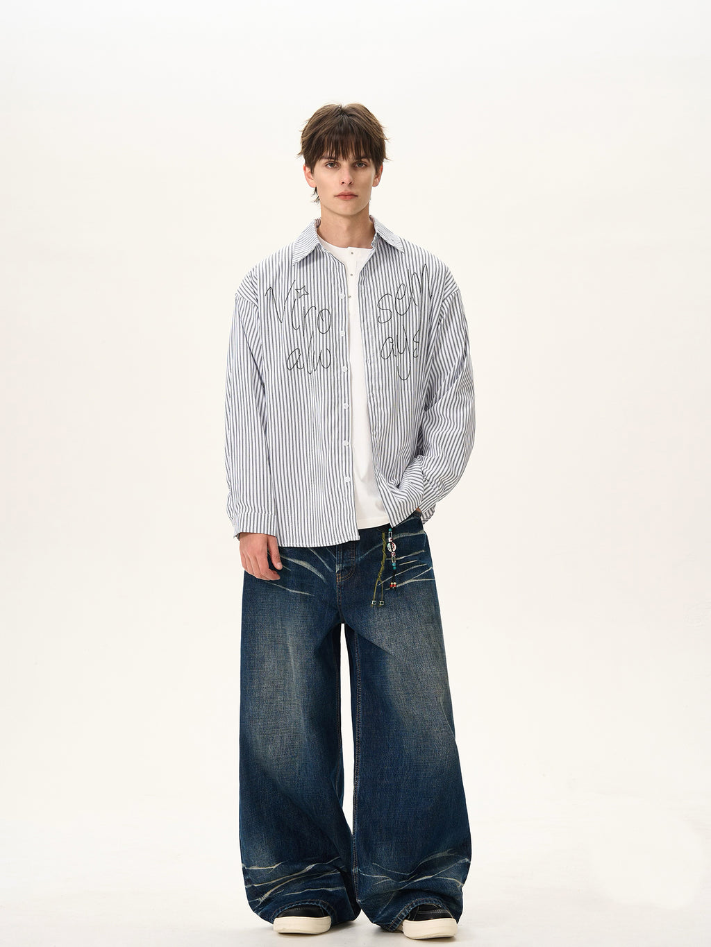 BTSG Vertical Stripe Diamond Alphabet Shirt