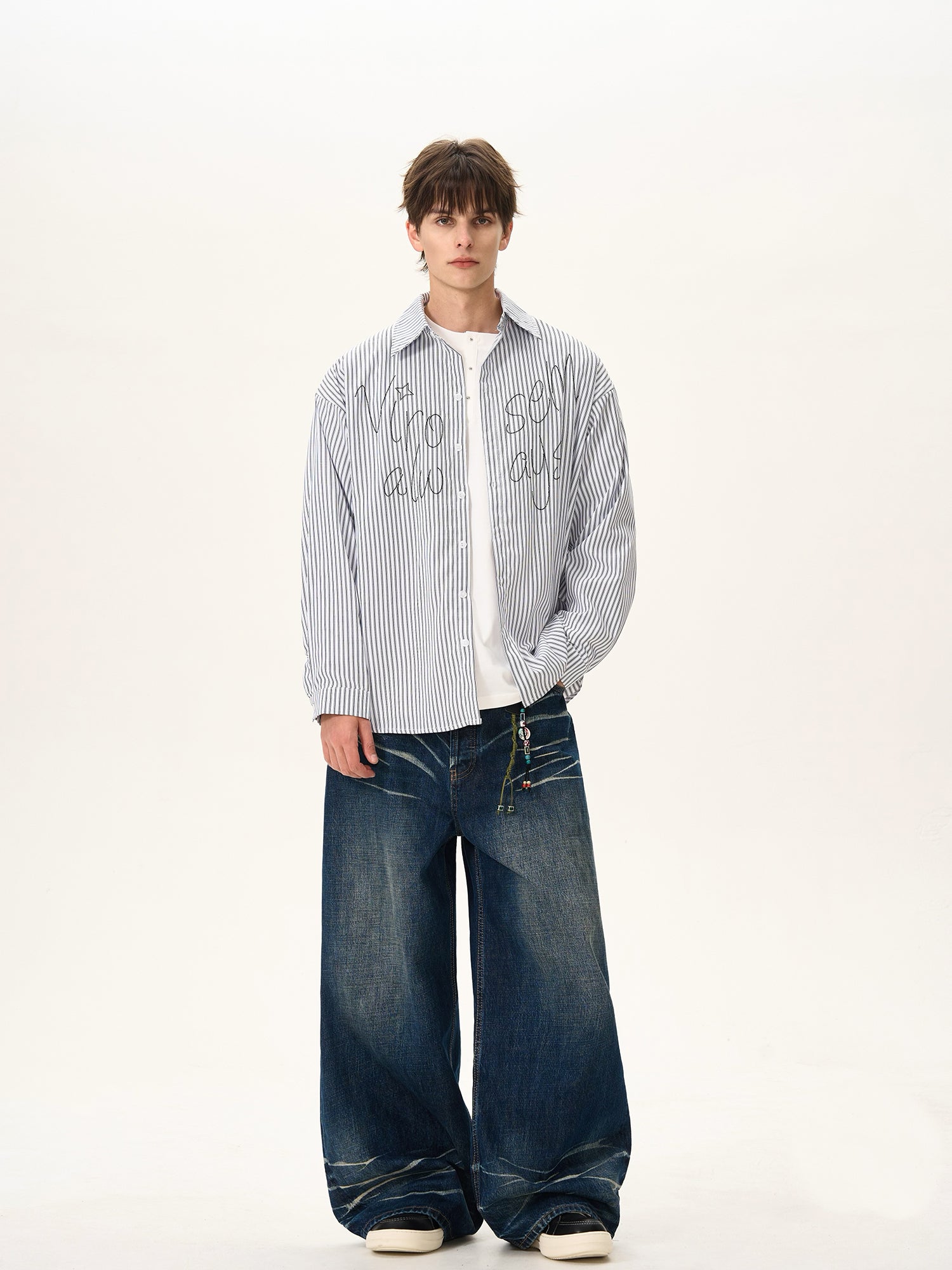 BTSG Vertical Stripe Diamond Alphabet Shirt