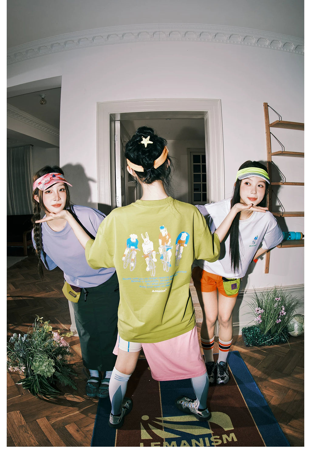 Lemanism Cartoon Embroidery Loose Tee