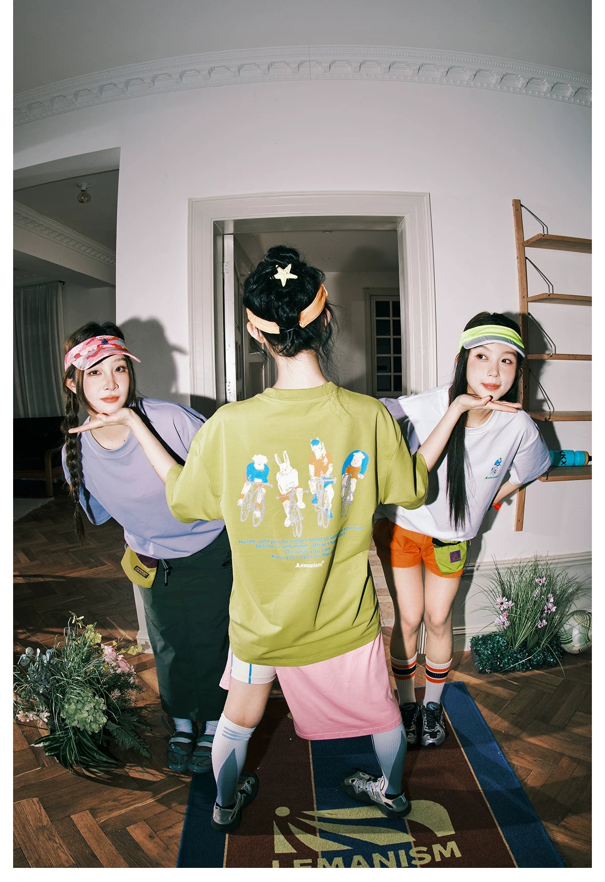 Lemanism Cartoon Embroidery Loose Tee