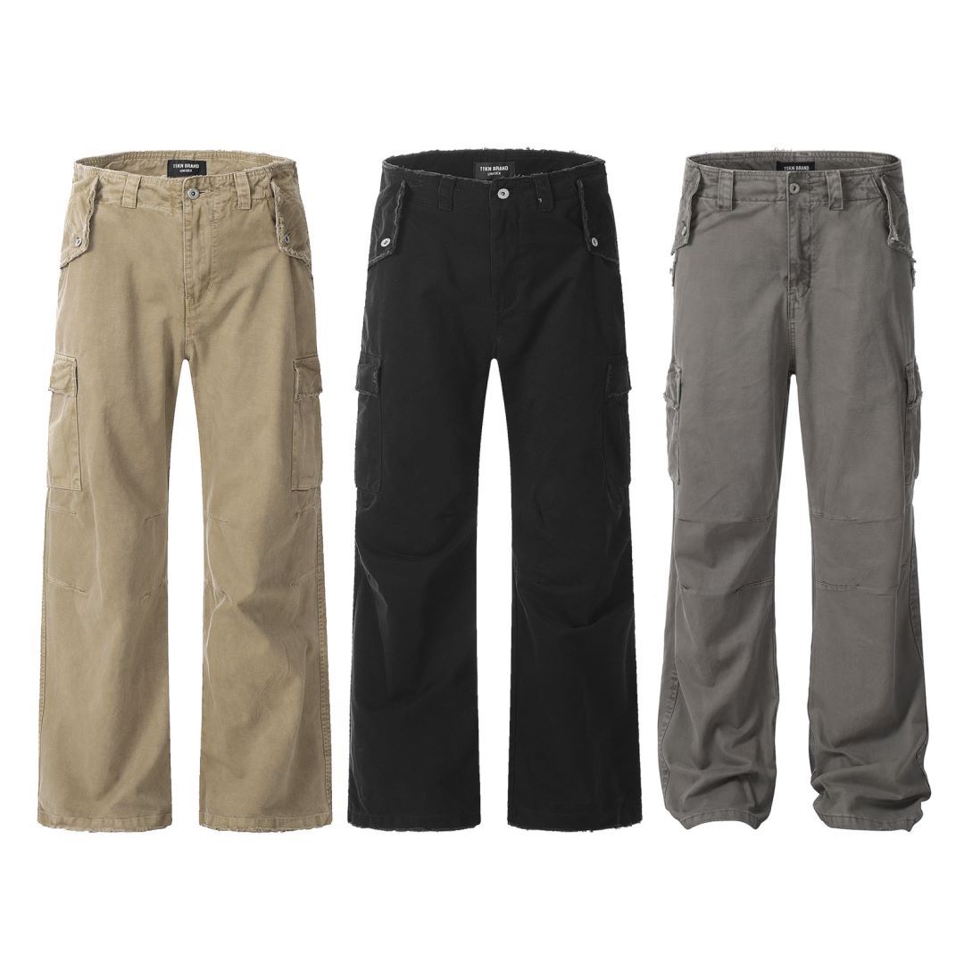 11KN Retro Old and Thin Straight Casual Pants